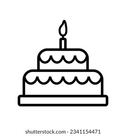 Cake icon on white background. Vector illustration.