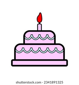 Cake icon on white background. Vector illustration.