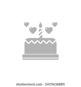 cake icon on a white background, vector illustration