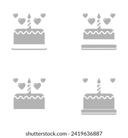 cake icon on a white background, vector illustration