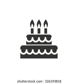 Cake  icon  on white background. Vector illustration.
