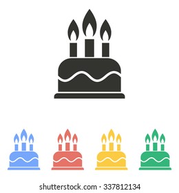 Cake  icon  on white background. Vector illustration.