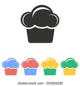 Cake  icon  on white background. Vector illustration.