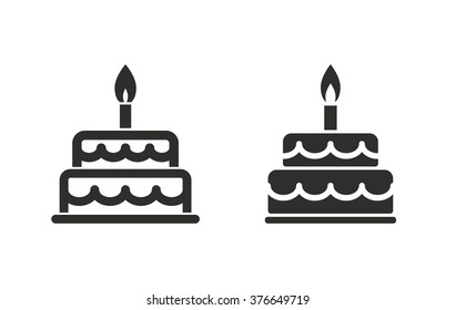 Cake  icon  on white background. Vector illustration.