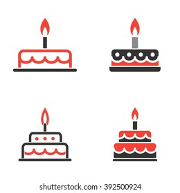 Cake  icon  on white background. Vector illustration.