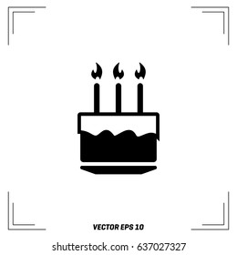 Cake icon on white background. Vector illustration.
