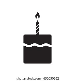 Cake icon on white background. Vector illustration.