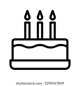 cake icon outline black colour mother day illustration vector element and symbol perfect.