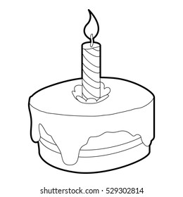 Cake icon. Outline illustration of cake vector icon for web