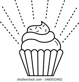 Cake icon in outline style. Coloring template for modification and customizing  according to a specific task