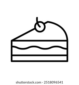 ícone bolo. Design de estilo de estrutura de tópicos isolado no plano de fundo branco