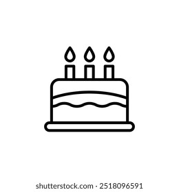 cake icon. Outline style design isolated on white background