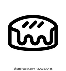 cake icon, outline style, editable vector