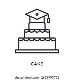 Cake Icon Outline Style. Vector Illustration For Graphic Design