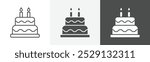 cake icon Outline symbol set