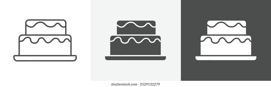 cake icon Outline symbol set