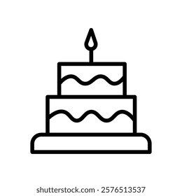 Cake icon Outline vector for web ui