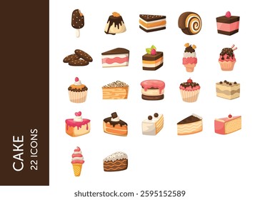 Cake icon pack. Set icon design