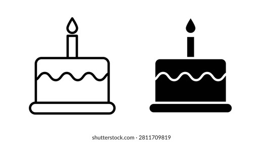Cake Icon represents birthdays, celebrations, desserts, and special occasions with an editable outline vector illustration.