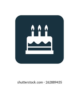 cake icon Rounded squares button, on white background