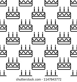 Cake Icon Seamless Pattern Vector Art Illustration