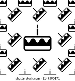 Cake Icon Seamless Pattern Vector Art Illustration