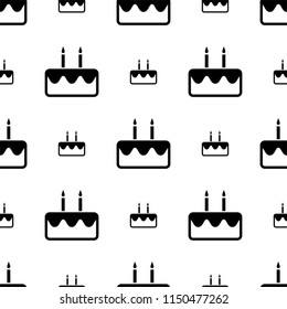 Cake Icon Seamless Pattern Vector Art Illustration