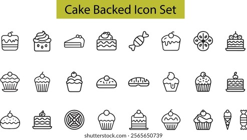 Cake icon set 25 vector art ケーキアイコン