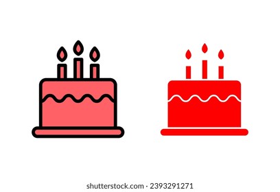 Cake icon set illustration. Cake sign and symbol. Birthday cake icon