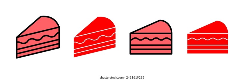Cake icon set illustration. Cake sign and symbol. Birthday cake icon
