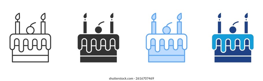 Cake Icon Set Multiple Style Collection