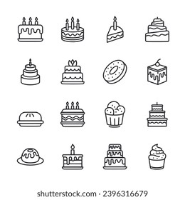 Cake icon set vector illustration