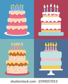 cake icon set vector illustration