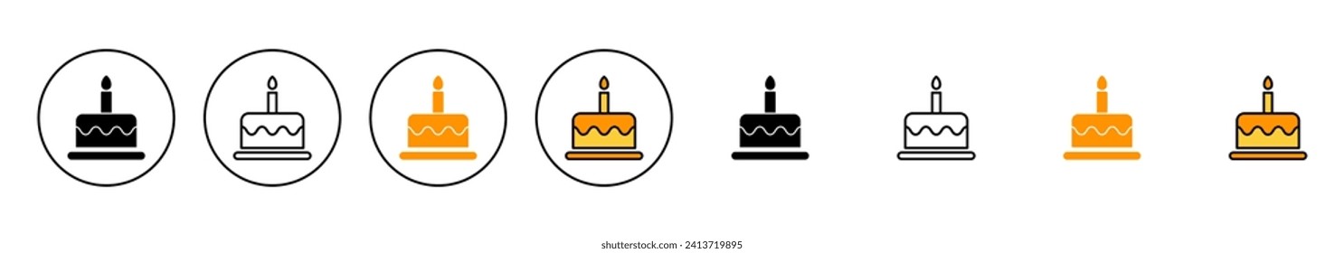 Cake icon set  vector. Cake sign and symbol. Birthday cake icon