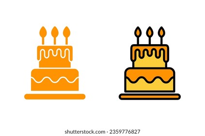 Cake icon set  for web and mobile app. Cake sign and symbol. Birthday cake icon