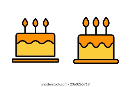 Cake icon set  for web and mobile app. Cake sign and symbol. Birthday cake icon