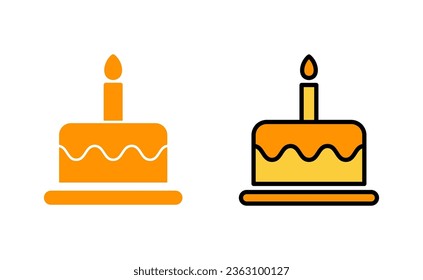 Cake icon set  for web and mobile app. Cake sign and symbol. Birthday cake icon
