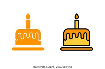 Cake icon set  for web and mobile app. Cake sign and symbol. Birthday cake icon