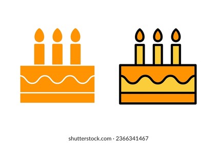 Cake icon set  for web and mobile app. Cake sign and symbol. Birthday cake icon