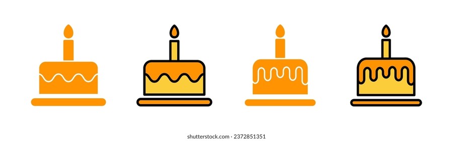 Cake icon set  for web and mobile app. Cake sign and symbol. Birthday cake icon
