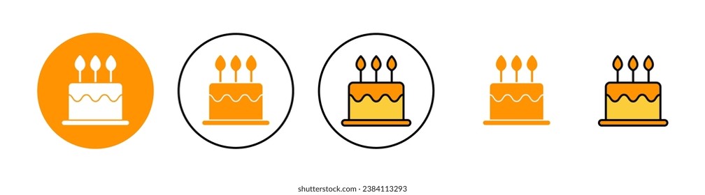 Cake icon set  for web and mobile app. Cake sign and symbol. Birthday cake icon