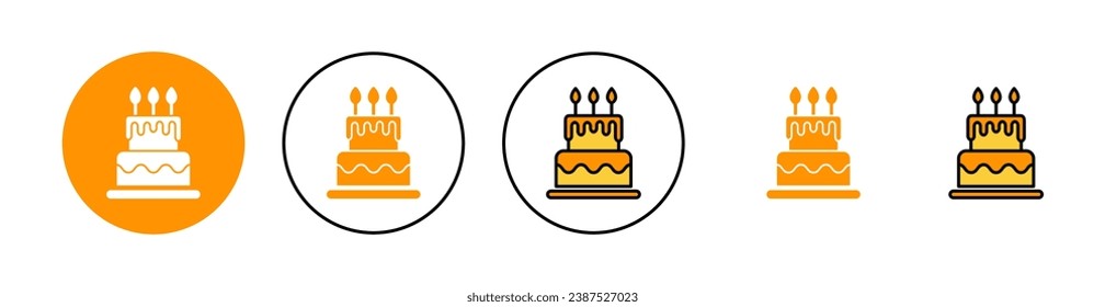 Cake icon set  for web and mobile app. Cake sign and symbol. Birthday cake icon