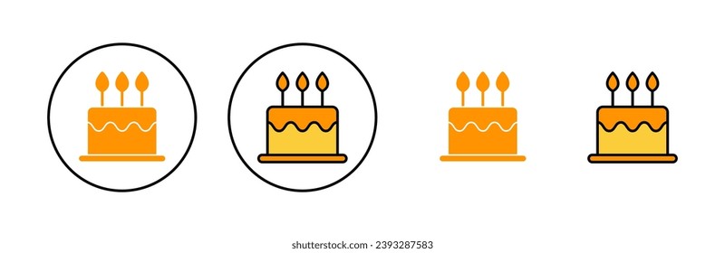 Cake icon set  for web and mobile app. Cake sign and symbol. Birthday cake icon