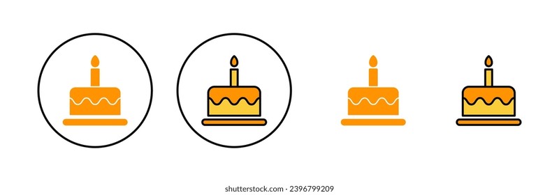 Cake icon set  for web and mobile app. Cake sign and symbol. Birthday cake icon