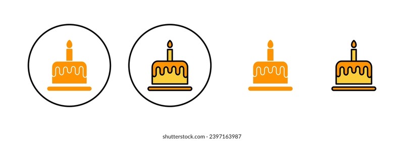 Cake icon set  for web and mobile app. Cake sign and symbol. Birthday cake icon