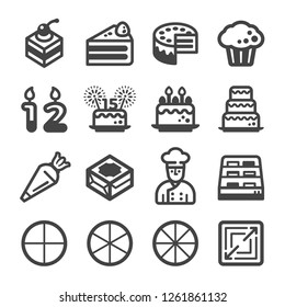 cake icon set,vector and illustration