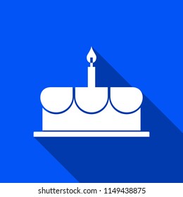 Cake icon with shadow , vector sign design.