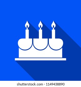 Cake icon with shadow , vector sign design.