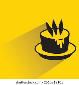 cake icon with shadow yellow background
