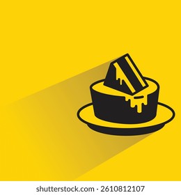 cake icon with shadow yellow background